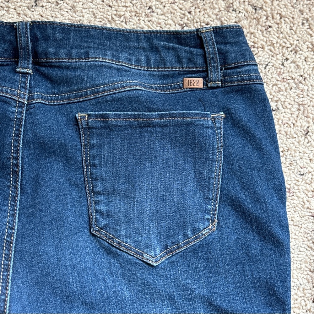 1822 Denim Medium Wash High Rise Skinny Raw Hem Women’s Jeans 14 - Picture 6 of 11